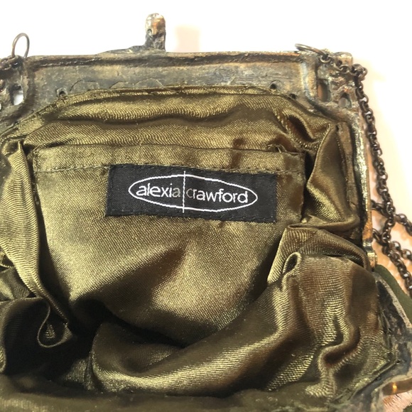[Alexia Crawford] Olive Embroidered Evening Purse - Picture 7 of 7